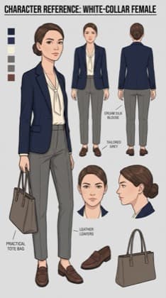 White-collar woman — locked reference